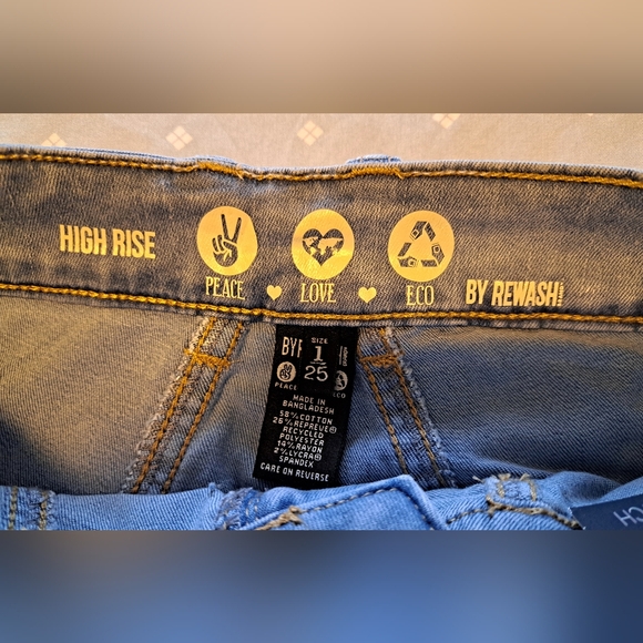 REWASH JEANS distressed BRAND NEW back seam ULTRA STRETCH high rise BOOT/FLARE - Picture 5 of 9